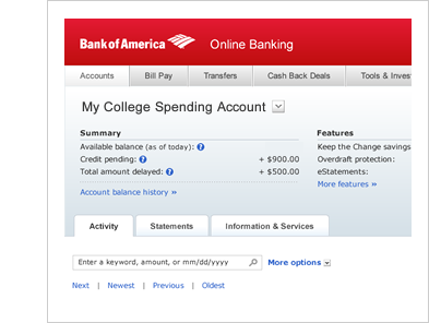 What is the customer service number for Bank of America online banking?