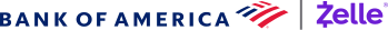 Bank of America together with Zelle logo